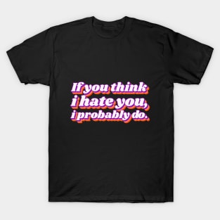 If You Think I Hate You I Probably Do T-Shirt